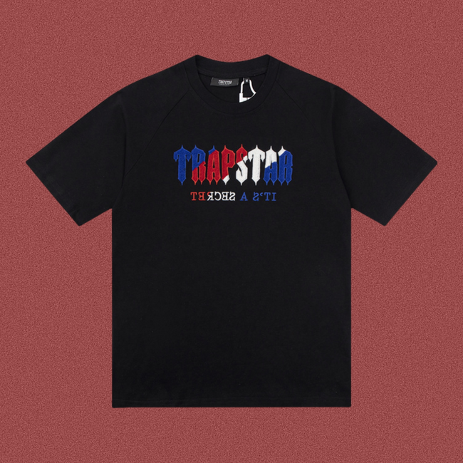 TRAPSTAR It's A Secret Multi Color Terry Logo Black T-Shirt Hover Image