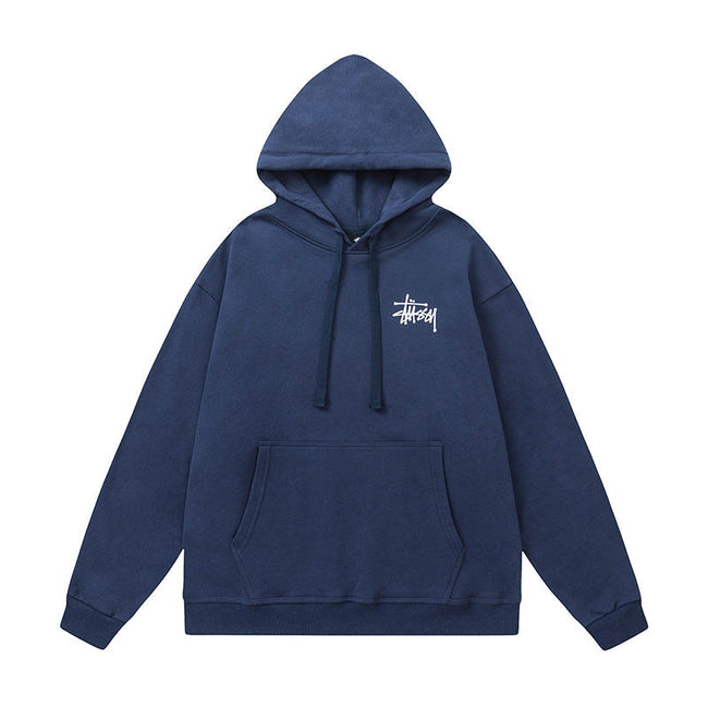 STUSSY Basic Logo Navy Pullover Hoodie Hover Image