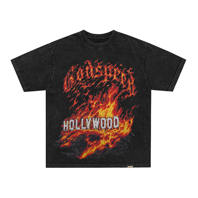 GodSpeed Hollywood Flame Washed T-Shirt Hover Image