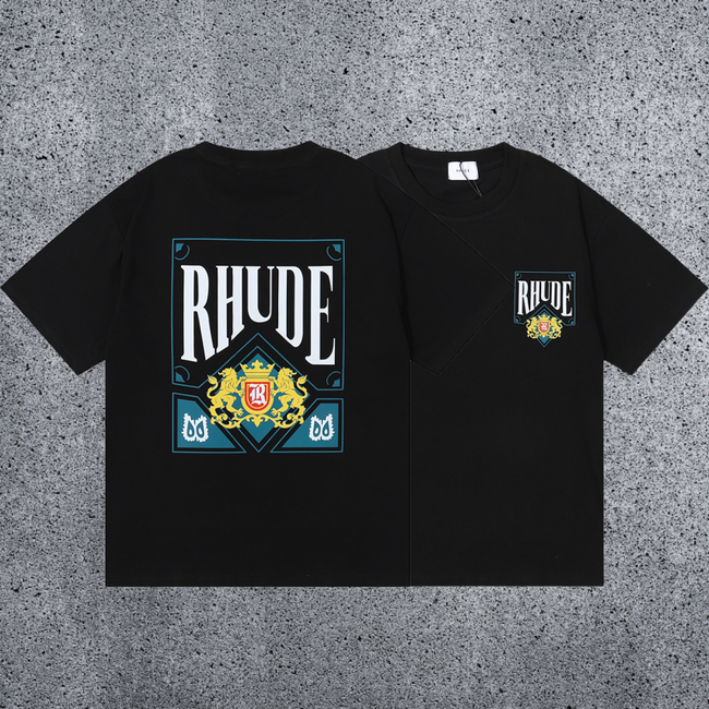 RHUDE Crest Graphic T-Shirt – Black Hover Image