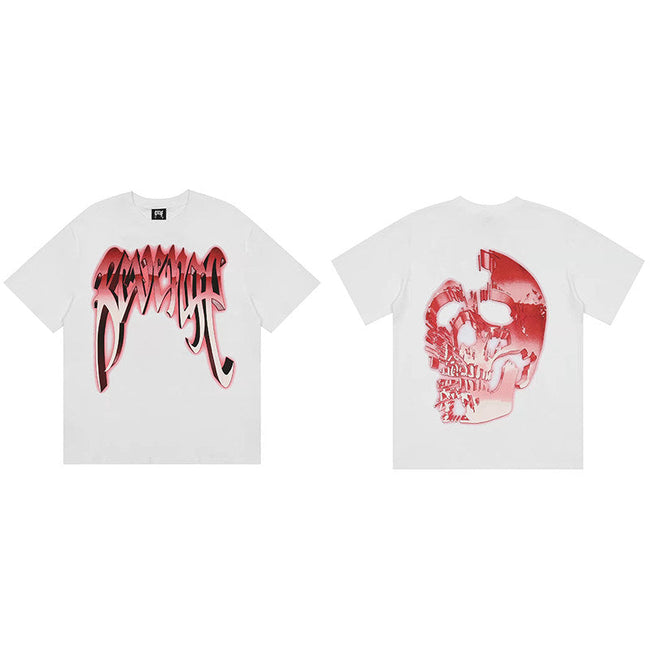 REVENGE Red Skull Graphic T-Shirt Hover Image