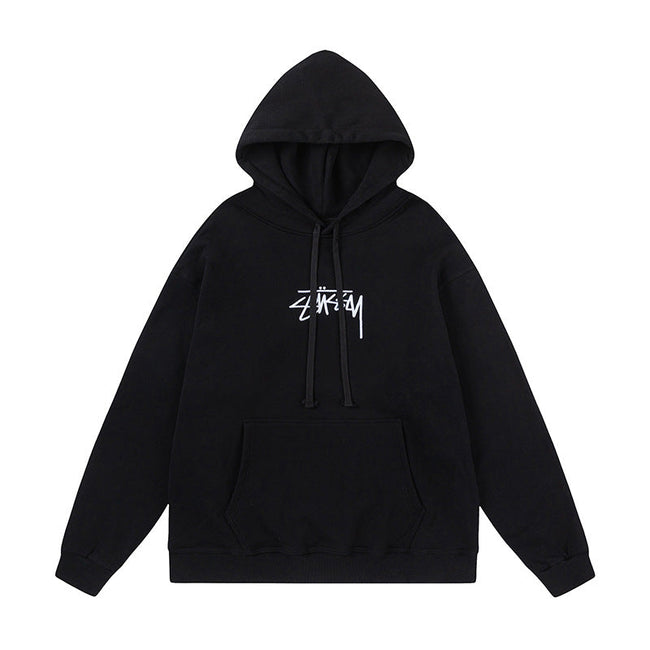 STUSSY Signature Logo Black Pullover Hoodie Hover Image