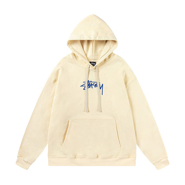 STUSSY Signature Logo Cream Pullover Hoodie Hover Image