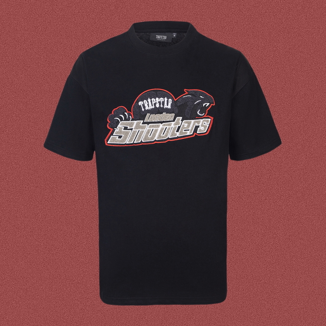 TRAPSTAR London Shooters Terry Logo Black T-Shirt Hover Image