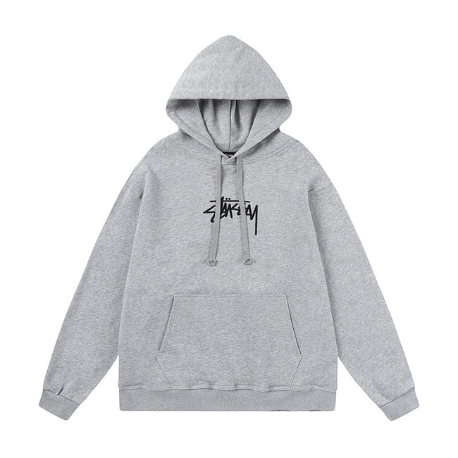 STUSSY Signature Logo Grey Pullover Hoodie Hover Image