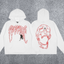 REVENGE Spider Skull Graphic Hoodie – White