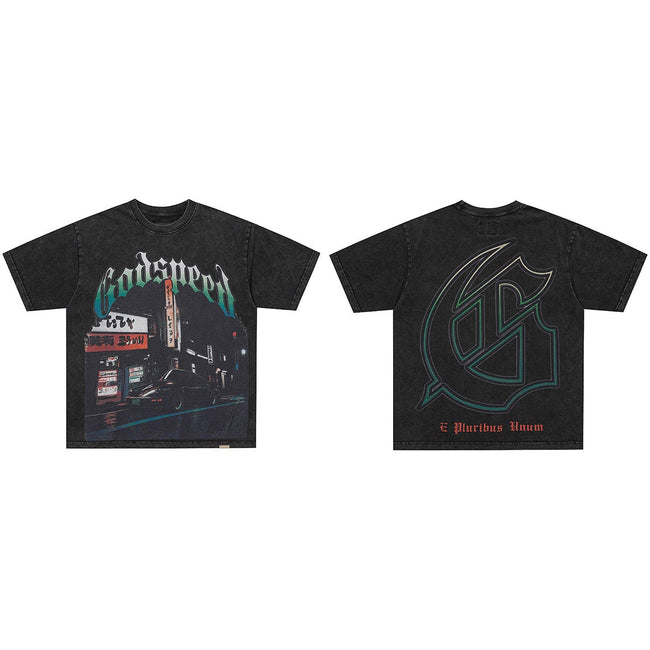 GodSpeed G Tokyo Night Washed T-Shirt Hover Image