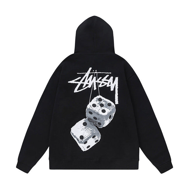STUSSY Dice Graphic Black Pullover Hoodie Hover Image