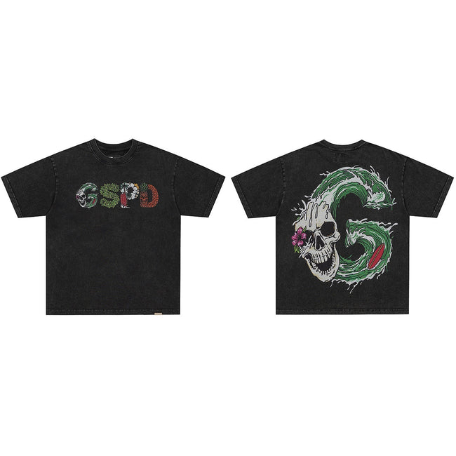 GodSpeed GSPD Surf Skull Washed T-Shirt Hover Image