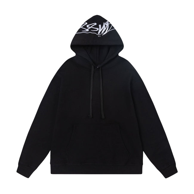 STUSSY Hood Logo Black Pullover Hoodie Hover Image