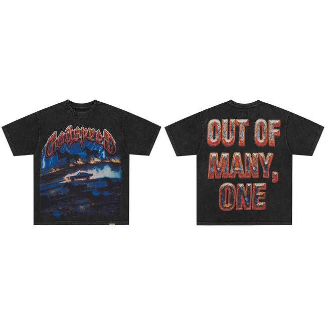 GodSpeed Out of Many One Washed Black T-Shirt Hover Image