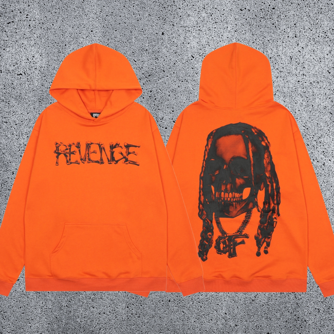 REVENGE Skull Graphic Pullover Hoodie Hover Image