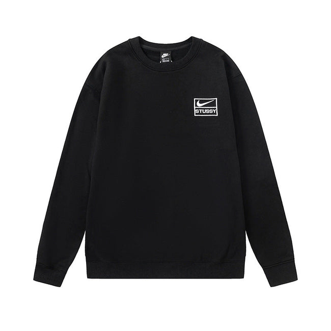 STUSSY Nike Logo Black Crewneck Sweatshirt Hover Image