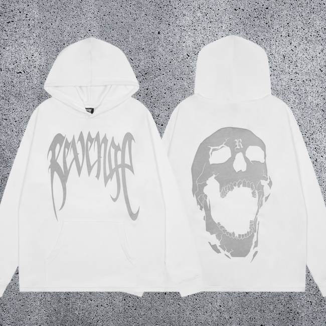 REVENGE Skull Graphic Pullover Hoodie Hover Image