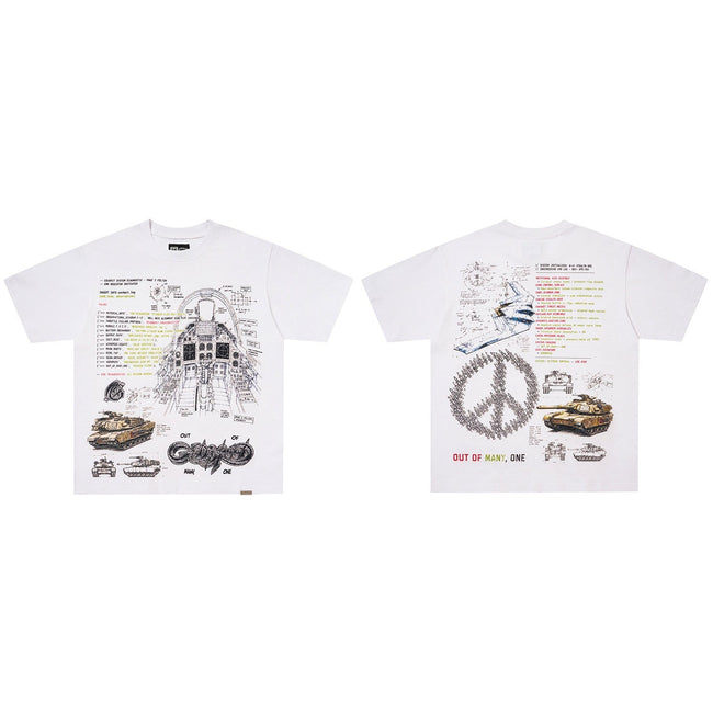 GodSpeed Military Blueprint Graphic T-Shirt Hover Image