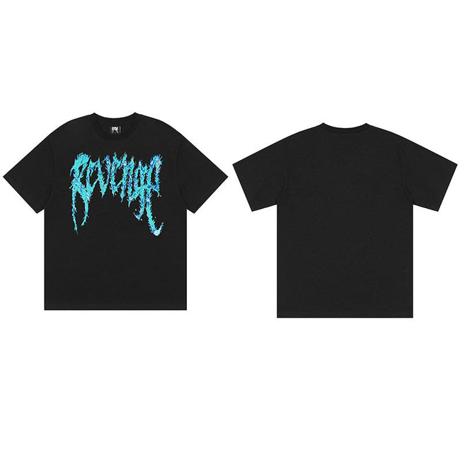 REVENGE Blue Gothic Logo T-Shirt Hover Image