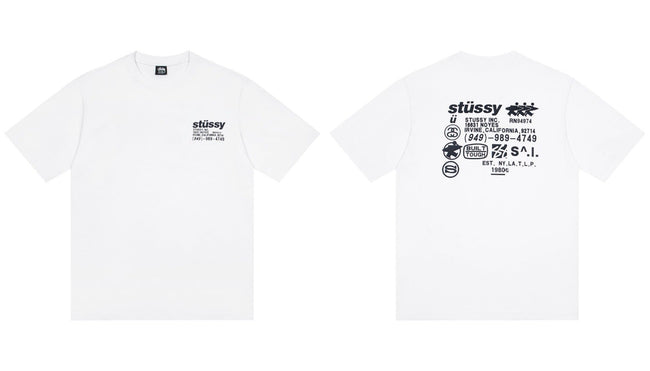 STUSSY Classic Logo Graphic T-Shirt – White Hover Image