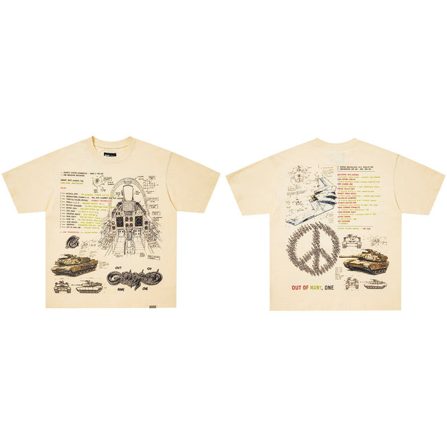 GodSpeed Military Blueprint Graphic T-Shirt Hover Image