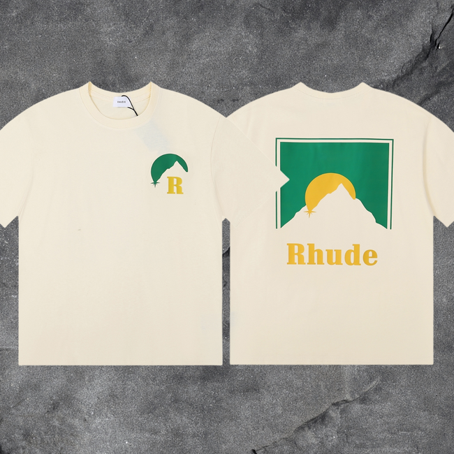 RHUDE Sunrise Mountain Graphic T-Shirt Hover Image