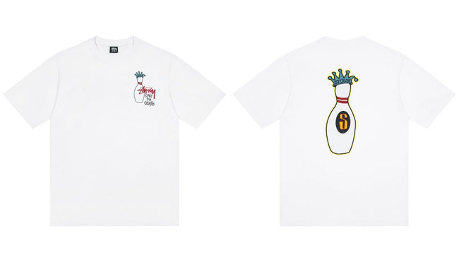 STUSSY Bowling Pin Graphic T-Shirt White Hover Image