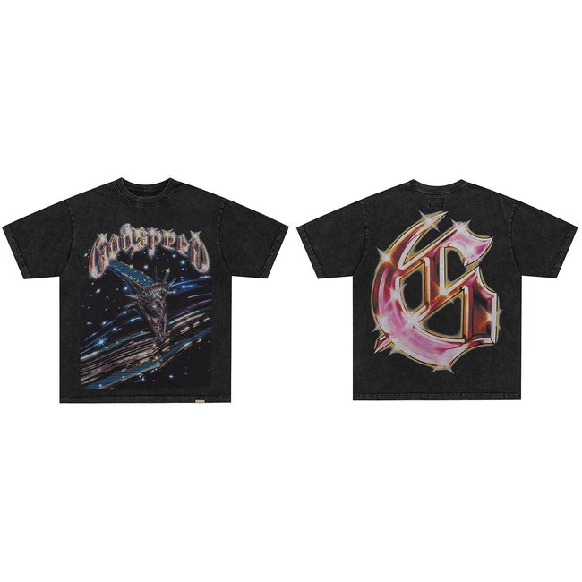 GodSpeed Cosmic Graphic Washed T-Shirt Hover Image