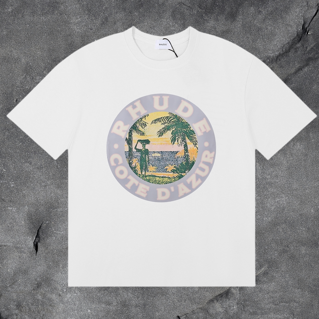 RHUDE Côte D’Azur Graphic T-Shirt White Hover Image