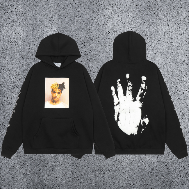 REVENGE Portrait & Hand Graphic Pullover Hoodie Hover Image