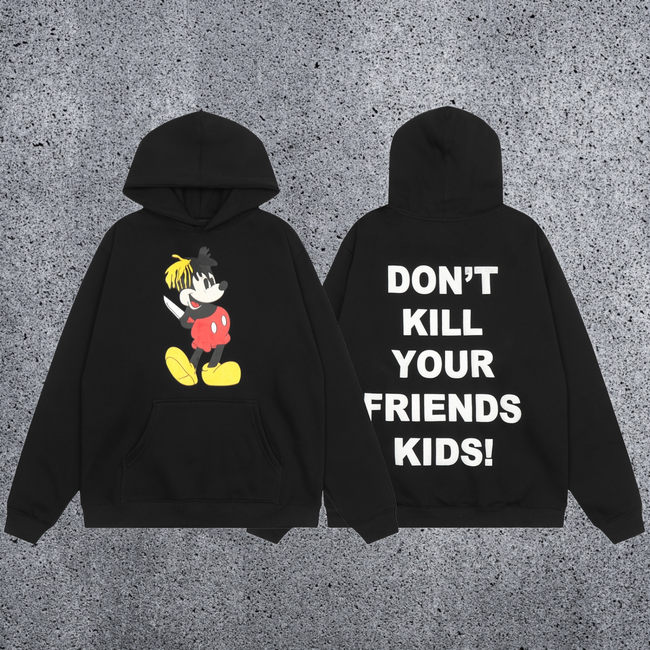 REVENGE Cartoon Mouse Graphic Pullover Hoodie Hover Image
