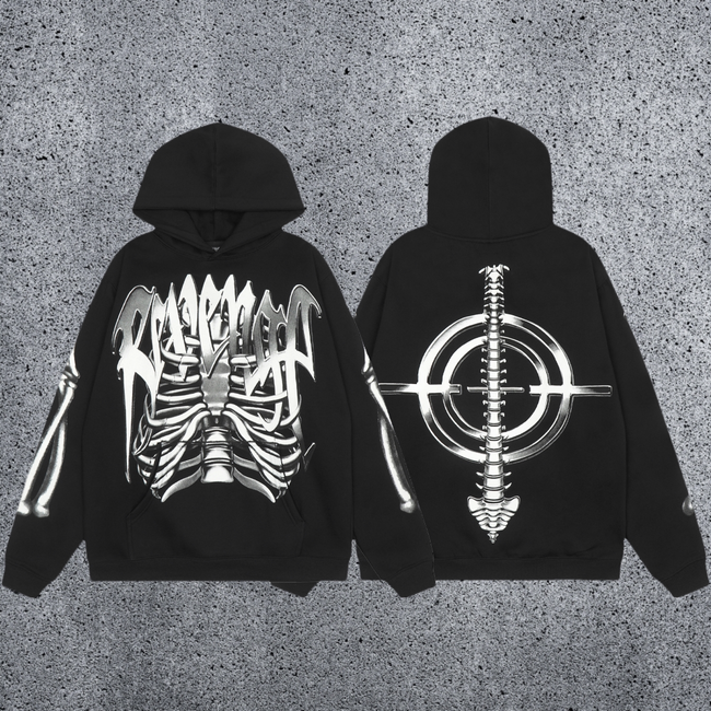 REVENGE Metal Skeleton Fleece Hoodie Hover Image