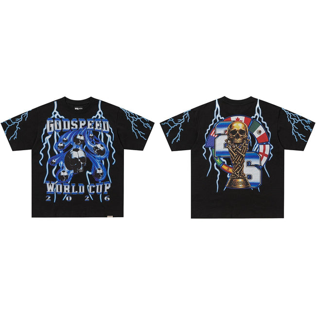 GodSpeed World Cup 2026 Soccer Skull T-Shirt Hover Image