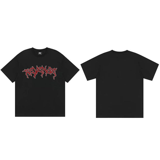 REVENGE Graphic Logo T-Shirt Black Red Hover Image