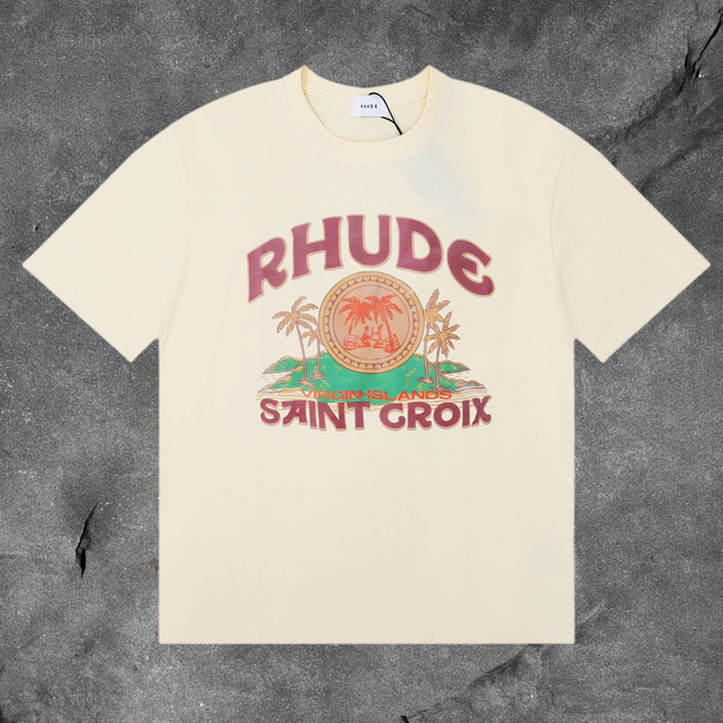 RHUDE Saint Croix Graphic T-Shirt – Cream Hover Image