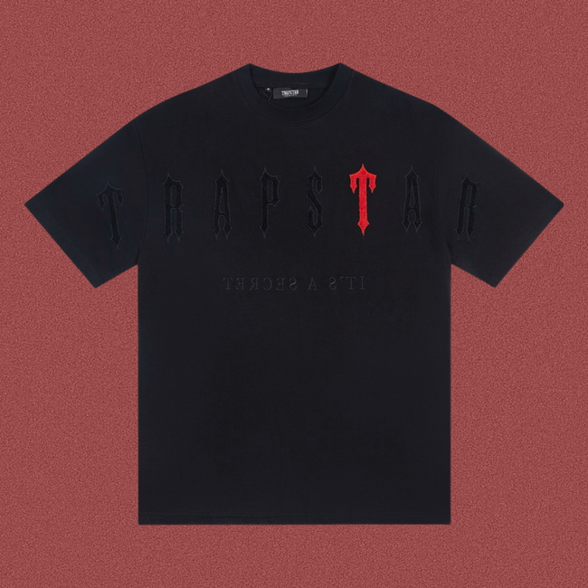 TRAPSTAR Red Logo Embroidery T-Shirt Black Hover Image