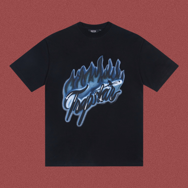 TRAPSTAR Flame Logo Graphic T-Shirt Black Hover Image