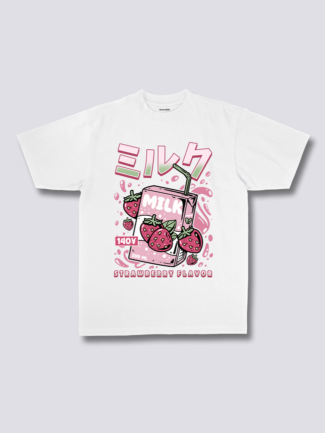 Front Print - Strawberry Milk T-Shirt Hover Image