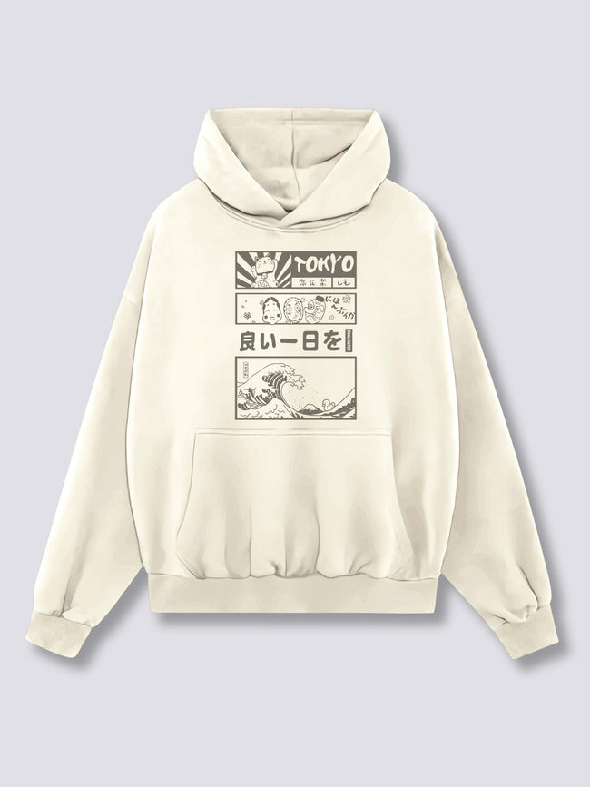 Front Print - Tokyo Wave Hoodie Main Image