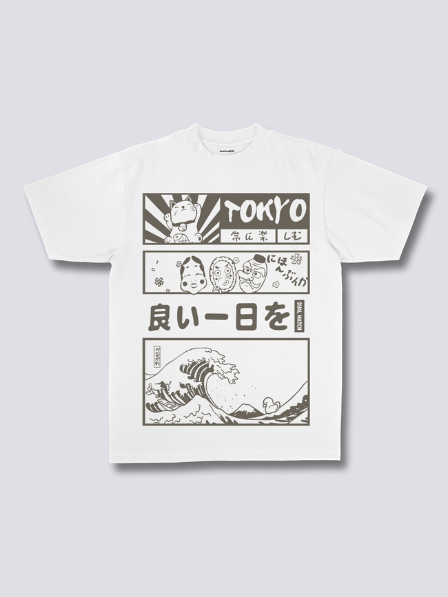 Front Print - Tokyo Wave T-Shirt Hover Image