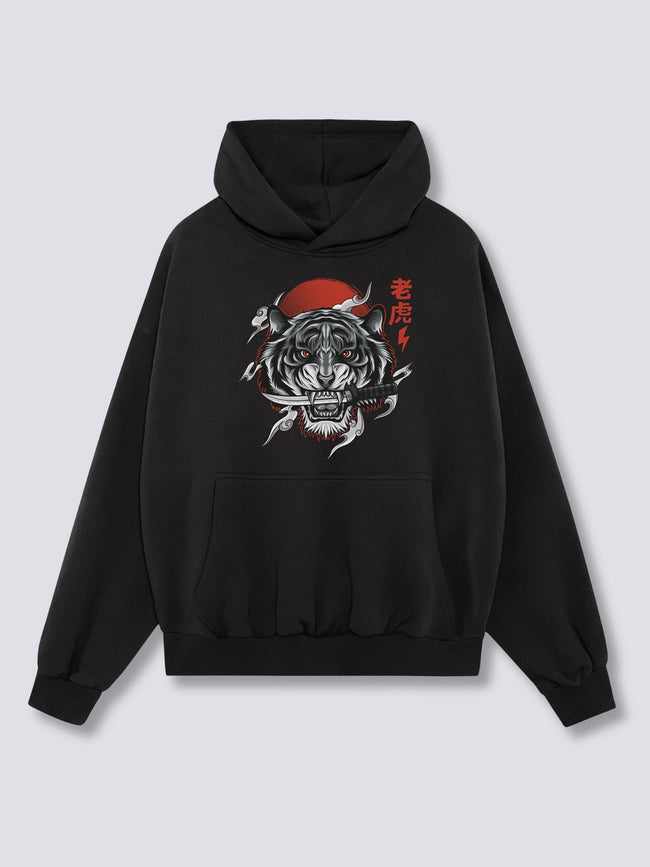 Front Print - White Tiger Hoodie Hover Image