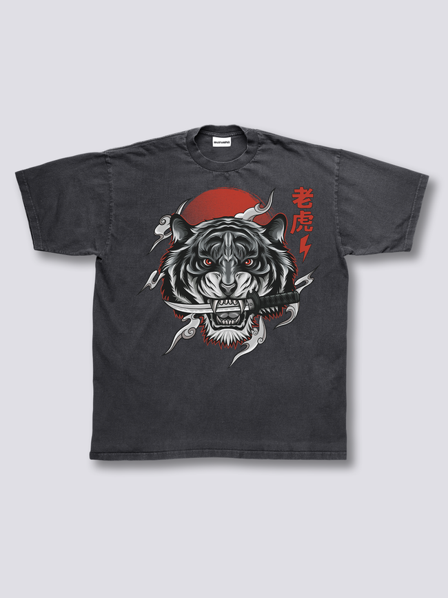 Front Print - White Tiger Vintage T-Shirt Hover Image