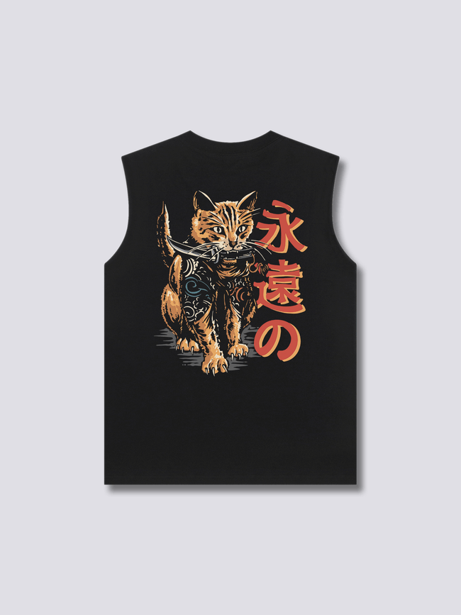 Yakuza Cat Tank Top Hover Image