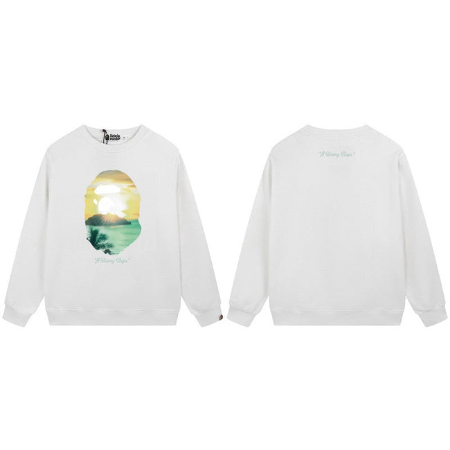 A BATHING APE Rising Ape Landscape Graphic Crewneck Sweatshirt Hover Image