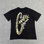 Camouflage Graphic Print White T-Shirt Unisex Streetwear Casual Short Sleeve Tee