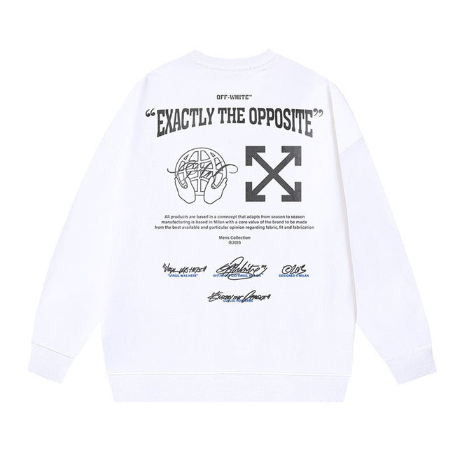 OFF WHITE Exactly The Opposite Graphic Crewneck Sweatshirt Hover Image