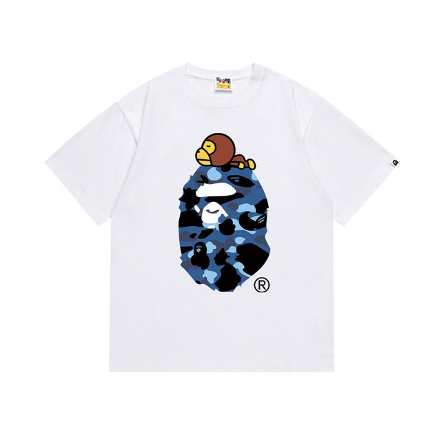 BAPE Blue Camo Ape Graphic T-Shirt Hover Image