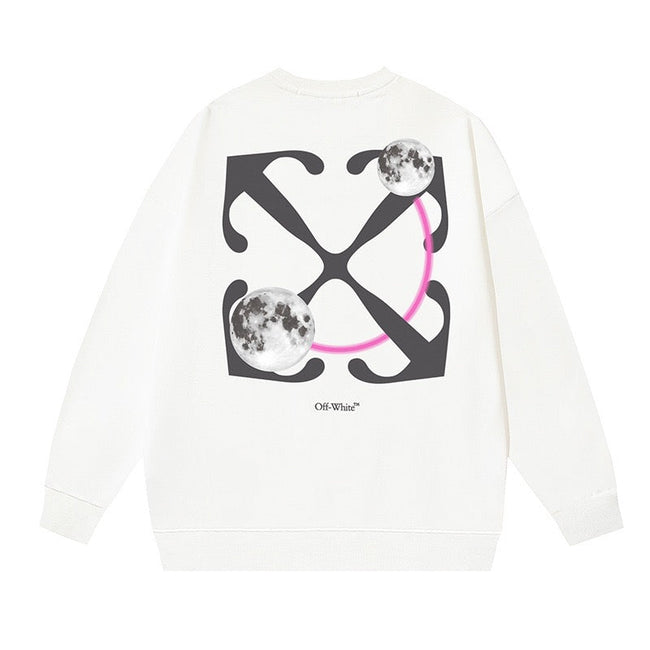 OFF WHITE Moon Arrow Logo Crewneck Sweatshirt White Hover Image