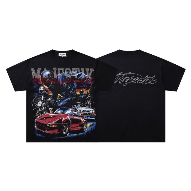 MAJESTIK Moto Racing Graphic T-Shirt Hover Image