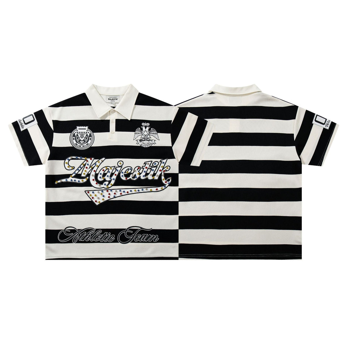 MAJESTIK Striped Logo Polo Shirt