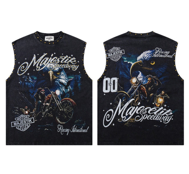 MAJESTIK Eagle Racing Graphic Sleeveless T-Shirt Hover Image