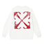 OFF WHITE Distressed Arrow Logo Crewneck Sweatshirt White