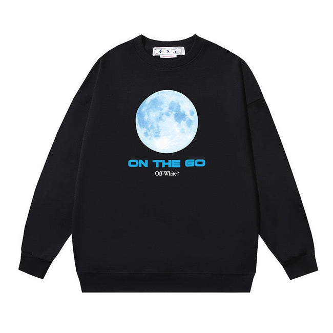 OFF WHITE On The Go Moon Graphic Crewneck Sweatshirt Black Hover Image